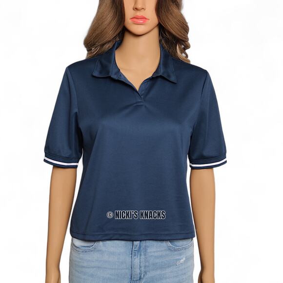 90 Degree by Reflex Navy Blue Athletic Polo UPF 50 Golf Tennis Top Size M - Picture 2 of 8